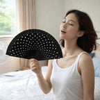 Flamenco Spanish Folding Fan Dots Pattern Handle Easy To Open and Close Hand Fan Vintage Decorative Fan Filming Props
