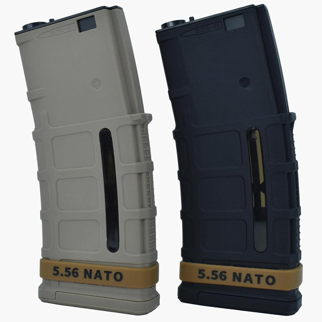 24 Pack Miaozhun 5.56 NATO Magazine Marking Bands 5.56 Magazine Caliber Identification(Coyote Brown-Black)