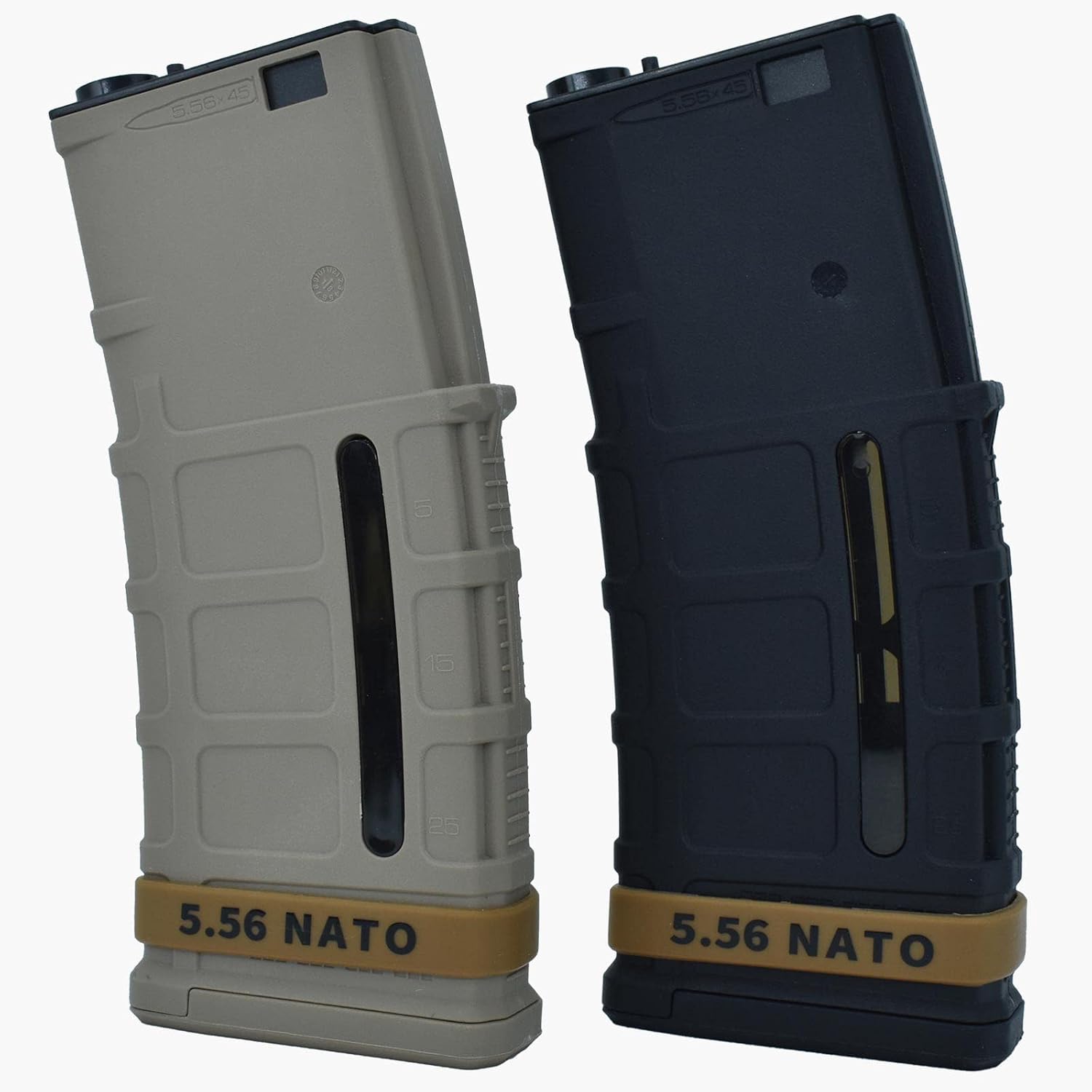 24 Pack Miaozhun 5.56 NATO Magazine Marking Bands 5.56 Magazine Caliber Identification(Coyote Brown-Black)