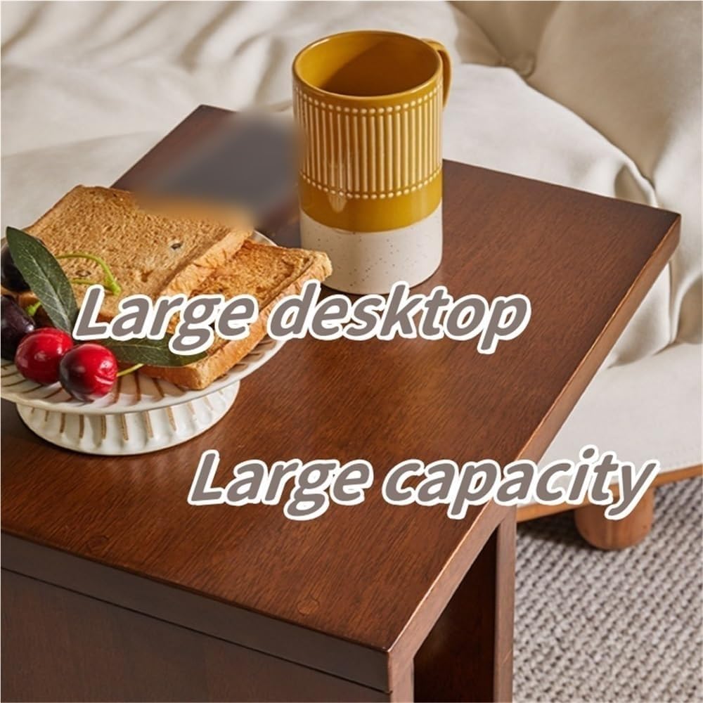 Modern 2-Tier C-Shaped Sofa End Table Small Wooden Side Table Coffee Table for Living Room Small Space & Office Lightweight(Natural)