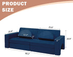 Betterhood Modular Kids Play Couch, 10PCS Child Sectional Sofa Imaginative Furniture Play Set for Creative Kids, Toddler to Teen Bedroom Furniture, Girls and Boys Playroom Convertible Sofa, Blue