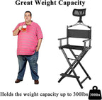 Professional Makeup Artist Folding Director's Chair with Aluminum Frame(Pink)
