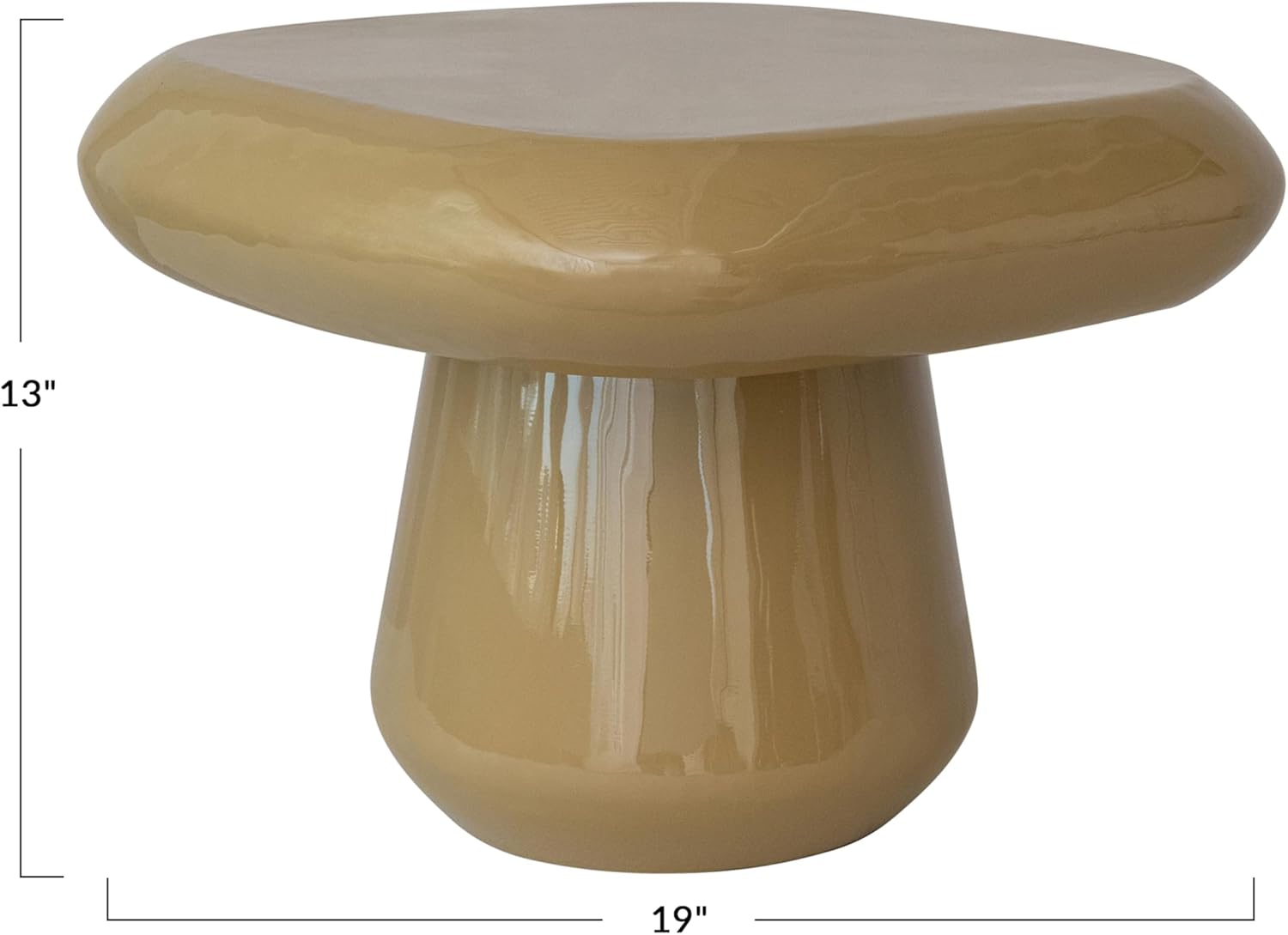 Bloomingville Enameled Metal Square Table, Mustard Color