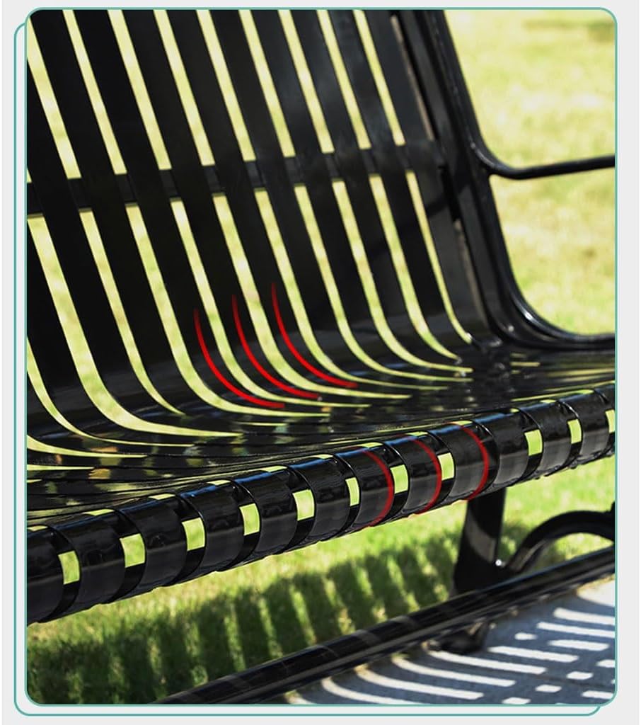 Patio Benches for Outdoors Park Chairs Outdoor Benches Iron Neighborhood Leisure Double Seats Patio Plaza Garden Benches for Outdoors