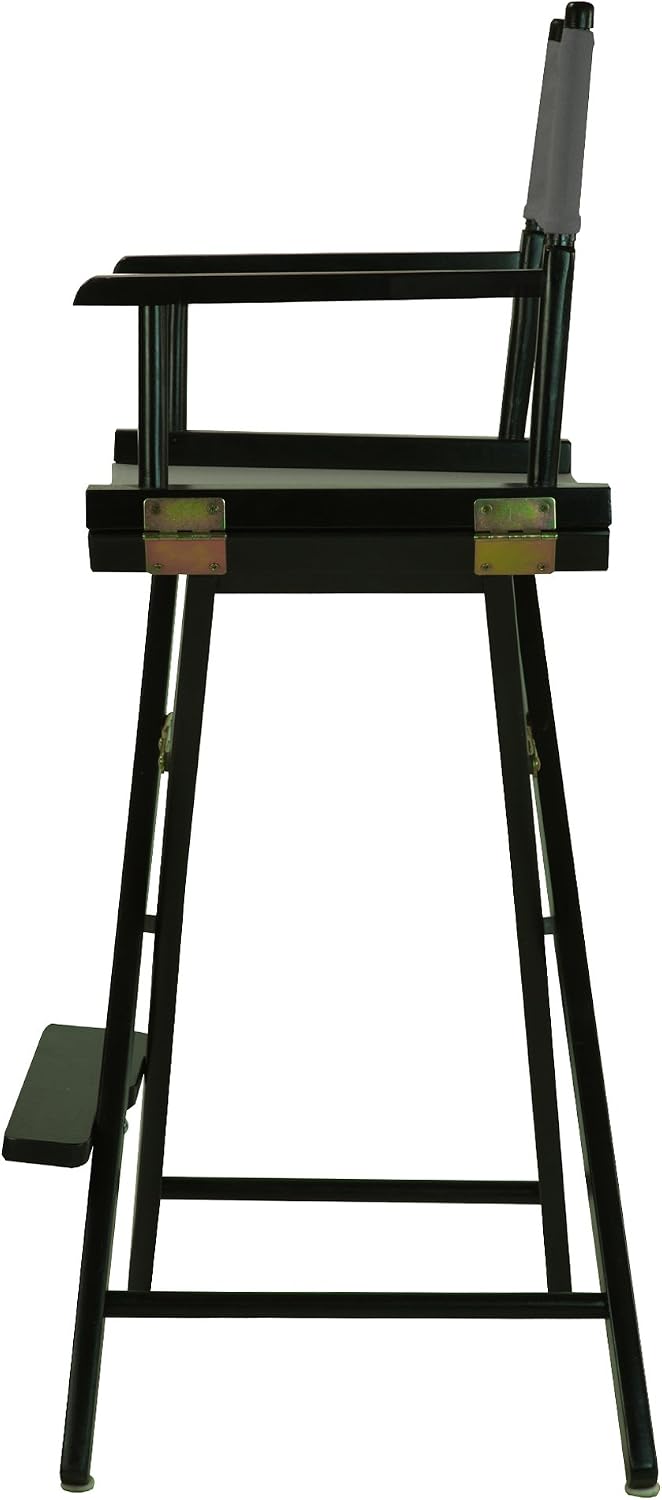 Casual Home 230-02/021-18 30" Director's Chair Black Frame-with Grey Canvas, Bar Height