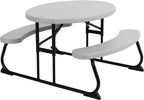 LIFETIME Kids Picnic Table, Folding Children’s Table Seats 4, UV‑Protected HDPE Top, Powder‑Coated Steel Frame, Stain‑Resistant, Indoor/Outdoor Durable Play Table