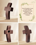 10-Pack Wooden Cross Fidget, Handmade Pocket Wood Crosses, Cross My Heart | Encouragement Gift, Relieve Anxiety for Yourself, Inspirational Easter Gift for Christian Faith, Prayer, Father Day Gifts