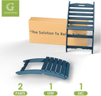 GREENVINES Folding Wave Chairs Set of 2 | Xavier | Portable Adirondack Chair | HDPE | All Weather | Blue | for Fire Pit Beach Outdoor Deck Poolside Garden Patio Porch Fishing