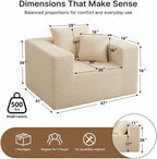 Boneless Sofa Chair Memory Foam Reading Couch with Pillow Floor Lounger No Assembly