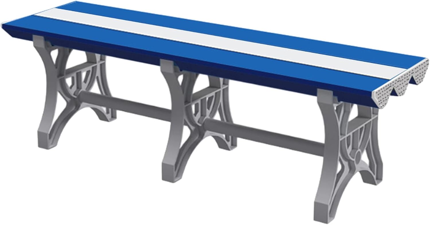 Plastic Shower Bench for Pool and Locker Room, ABS Utility Bench for Bathroom, Spa, Gym and Indoor Outdoor Seating Areas(Blue,L86IN)