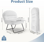 DUMOS Comfy Saucer Chair,PU Leather Foldable Chairs for Bedroom, Living Room, Dorm & Gaming, Small Foldable Fashion Floor Chair with Back Support for Small Spaces Adults, Snow White