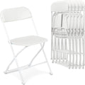 Folding Chairs 6 Pack,Durable Black Folding Chairs, Heavy-Duty Plastic Folding Chairs for Indoor/Outdoor Use - Ideal for Events Parties Extra Seating Solutions 350lbs Capacity (White, 6 Pack)