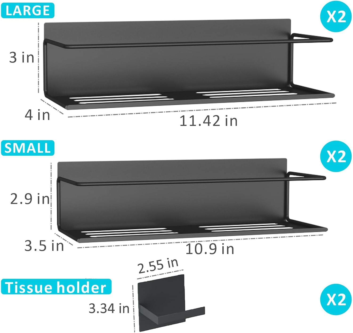 Magnetic Spice Rack For Refrigerator, Space Saving Magnetic Shelf For Fridge Matt Black 4 Pack With Magnetic Paper Towel Holder