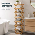 8/9/10-Tier Folding Shoe Rack| Bamboo Wooden Shoe Organizer| Entryway Bedroom Shoe Shelf| Ventilated & Space-Saving