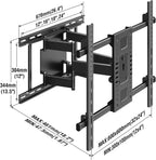 ELIVED Heavy Duty TV Mount for Most 50-110 inch tvs, Holds up to 250 lbs, Full Motion TV Wall Mount Swivel and Tilt, Slim Wall Mount Bracket Max VESA 800x600mm, Fits 12"/16"/18"/24" Studs