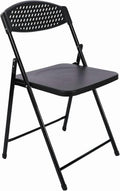 Lightweight Plastic Folding Chair Black Ergonomic Curved backrest with Padded Non-Slip Foot Cover for Indoor and Outdoor use