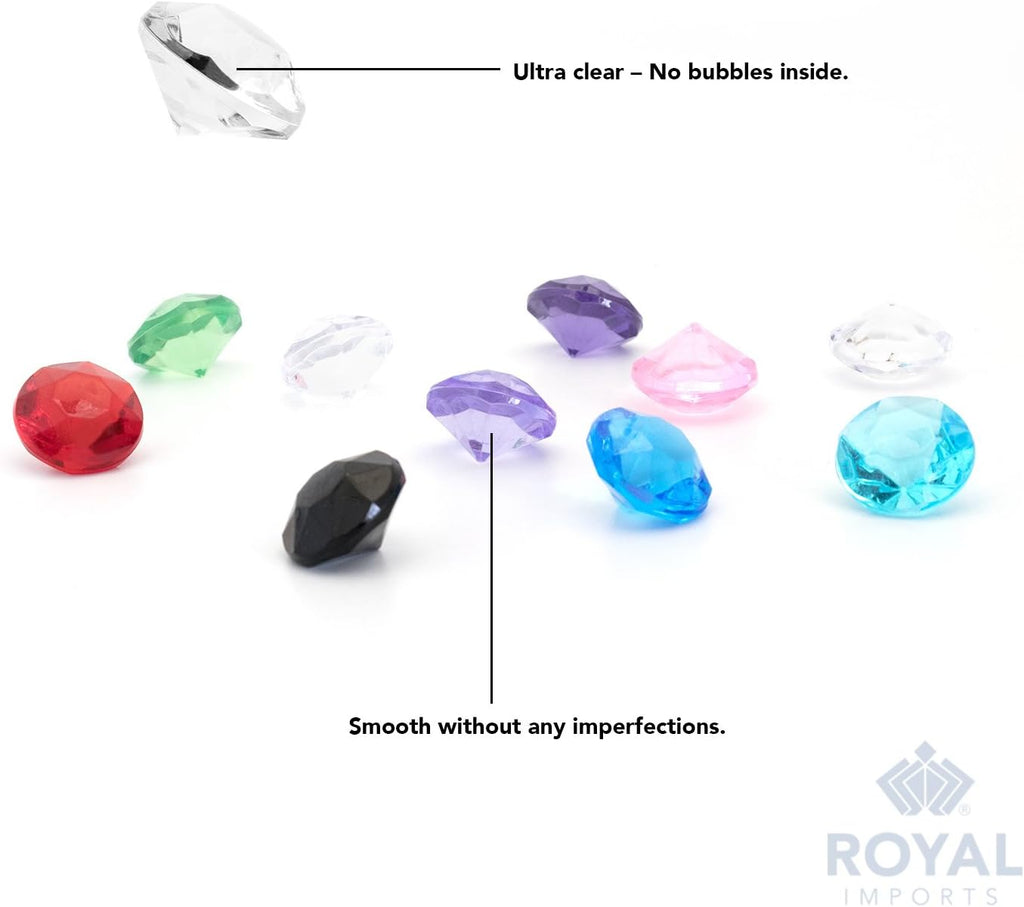 Royal Imports Acrylic Diamonds Gemstones, Crystals Rocks, Vase Fillers Party Table Scatter Wedding Banquet Event Party Crafts - 3 LBS (approx 450 gems) - Green