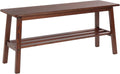 VINGLI Solid Wood Dining Bench 39" Wooden Bench for Entryway, Bedroom, Kitchen & Living Room, with Shoe Rack Storage, Walnut