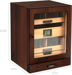 CASE ELEGANCE Monogrammed Luca Cabinet Humidor with Thick Cedar, Easy humidification System, Accurate Digital Hygrometer - Brown