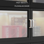Kitchen Pantry Storage Cabinet, Bakers Rack with Storage, Freestanding Kitchen Storage Cabinet with Transparent Doors, Cupboard for Kitchen, Dining Room, Living Room and Bathroom(78*42*115cm/30.7*16.5