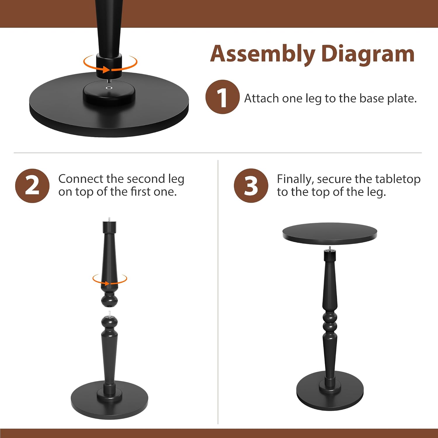 Small Wood Round Side Table - Accent Nightstand Pedestal Table for Living Room, Bedroom - Compact Coffee Table, Tea Table, Drink Table, End Table for Small Spaces, Corners, Office
