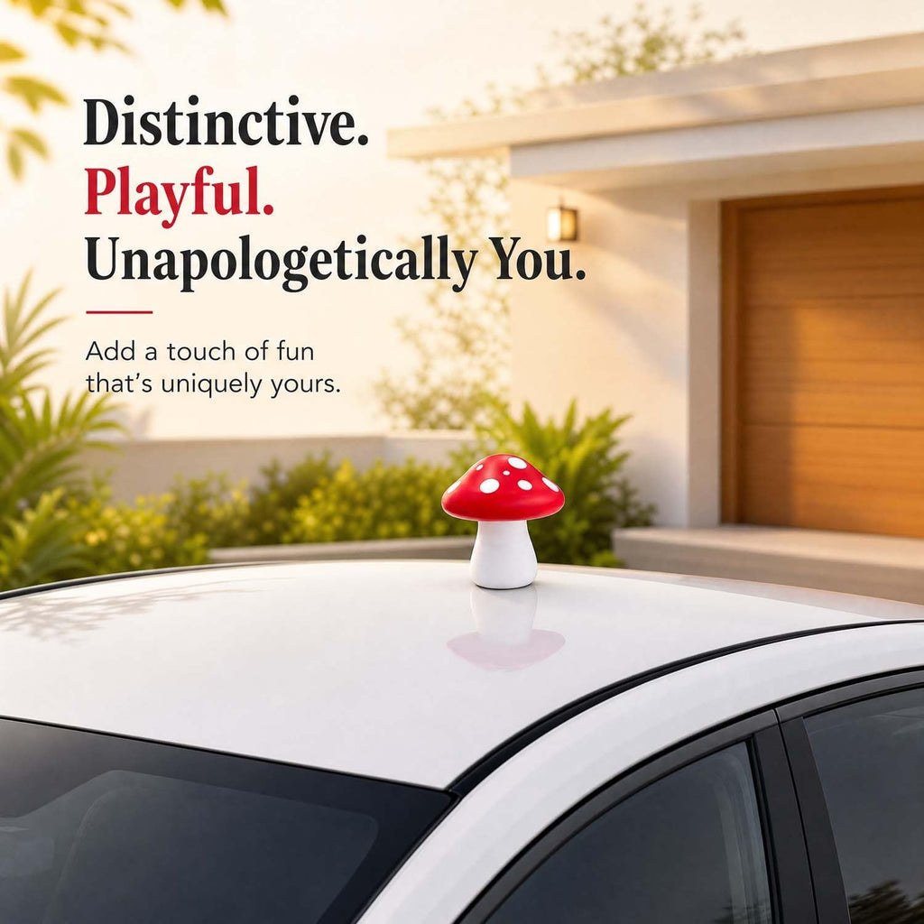 Car Red Mushrooms for Car Roof Deco 3D Cute Big Mushrooms Car Sticker for Garden Dog House
