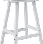 Westin Outdoors Laguna WO Home Furniture Patio Counter Stools Set of 2 PCS Outdoor Adirondack 24" in Saddle Bar Stools for Porch, Backyard, BarBQ, Party, Events (White), White