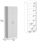 Contemporary Pantry Cabinet, Modern Storage Cabinet with 5 Internal Shelves and 2 Doors,for Kitchen Home