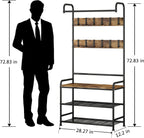 LINZINAR Coat Rack Hall Tree with Bench and Shoe Storage 3 in 1 Entryway | Stand Alone Coat Hanger Shoe Shelf Coat and Shoe Rack Entryway Hall Tree for Entrance Hallway Doorway Front Door