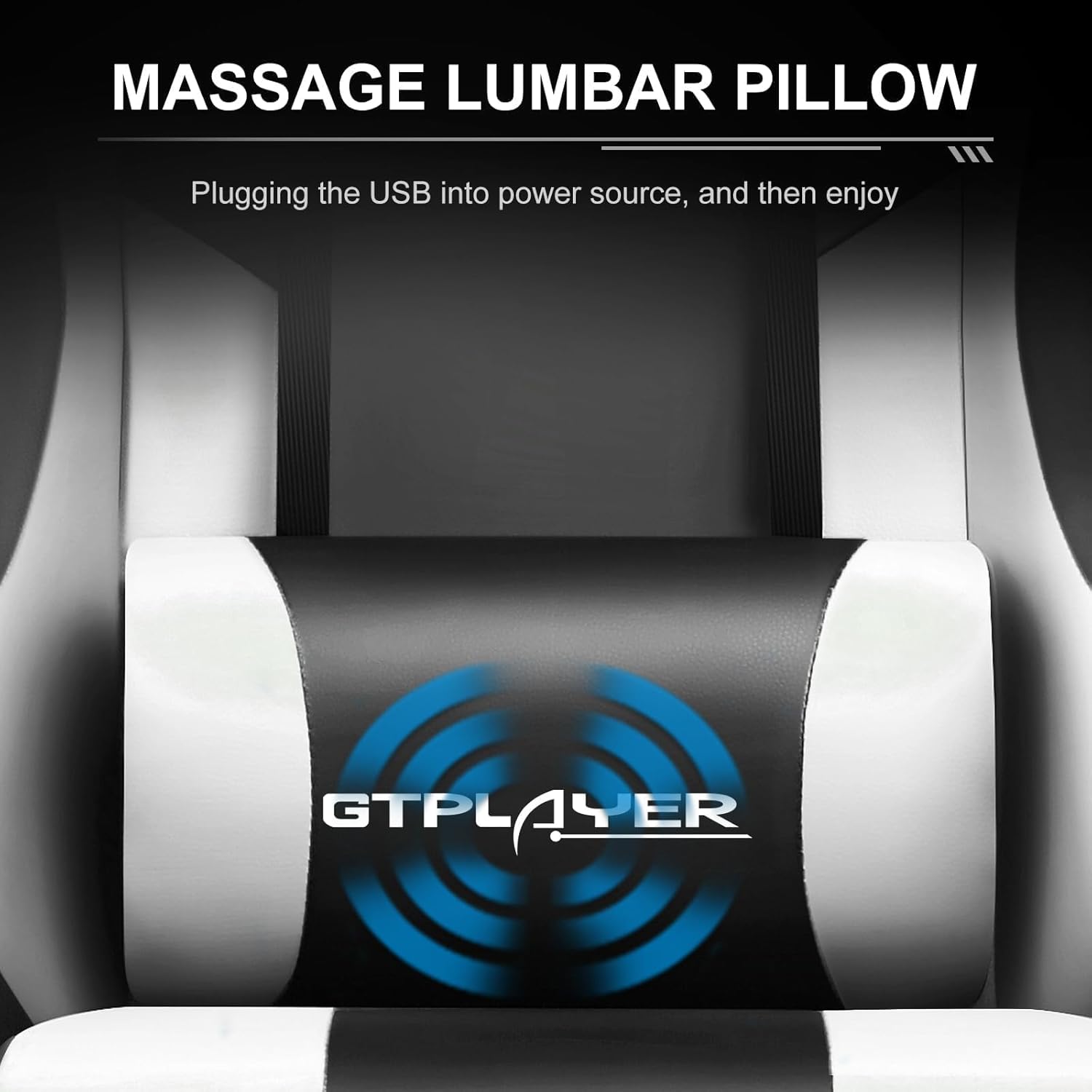GTPLAYER Gaming Chair, Computer Chair with Footrest and Lumbar Support, Height Adjustable Game Chair with 360°-Swivel Seat and Headrest and for Office or Gaming (Pearl White)