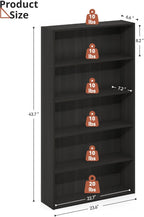 DVD Storage Cabinet Shelf, 5 Tier Media Storage Tower for CDs & Video Games, Freestanding Organizer Shelf for Living Room Home Office, Holds 200+ DVDs(Black)