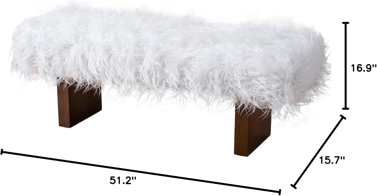 Bench in White Khaki Fur