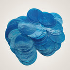 VIE Naturals Capiz Shell Discs 5cm Diameter with 2 Holes - 45 Pcs -Turquoise