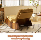 Comfortable Glider Rocking Chair, Solid Wood Frame, Perfect for Multiple Settings Accent Reading Chair for Bedroom,Living Room,Nursery (Orange + Fabric)