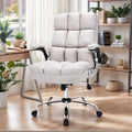 POWERSTONE Ergonomic Office Chair Big and Tall High-Back Executive Computer Desk Chair Upholstered Comfortable Home Office Chair with Flip-up Arms 400 LBS, Beige