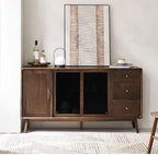 Entryway Cabinet Solid Wood Sideboard Nordic Black Walnut Dining Room Storage Cupboard Simple Dining Room Cabinet Storage Cabinet Sideboard Storage Cabinet