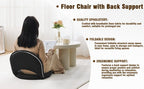 YOUKEEEJOJO Floor Chair 5-Position Adjustable Back Support Chair Foldable Camping,Video-Gaming Reading Watching, Upholstered Meditation Convenient Seat(2,Black)