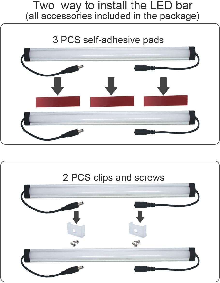 Under Cabinet LED Lighting Kit Plug in or Hardwired, 6 pcs 12 Inches Light Strips, 2000 Lumen, Super Bright, for Kitchen Counter, Closet, Shelf Lights, 31W, Warm White (6 Bars)