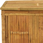 Bamboo Patio Storage Box 43.3"x20.5"x21.7" Outdoor Storage Bench for Garden Tools and Cushions