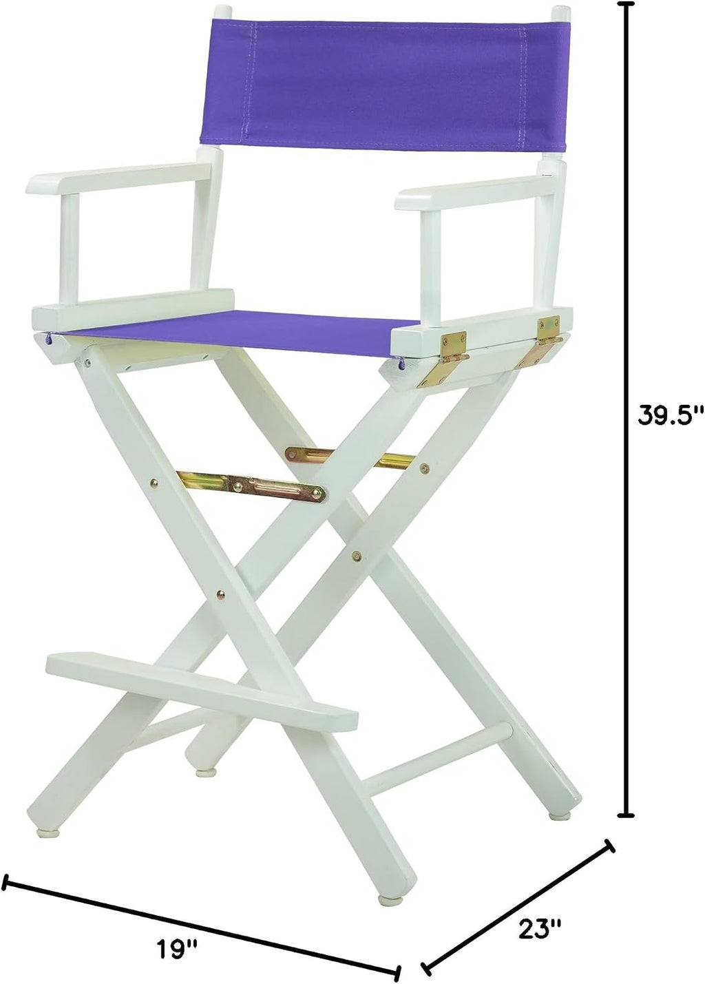 Casual Home 220-01/021-41 Temporary Seating Director Chair 24" - Counter Height WhiteFrame/Purple Canvas