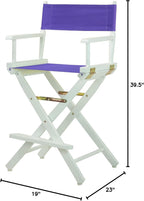 Casual Home 220-01/021-41 Temporary Seating Director Chair 24" - Counter Height WhiteFrame/Purple Canvas