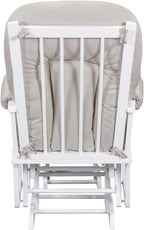 Suite Bebe Contempo Wooden Glider & Ottoman White Wood and Latte Fabric