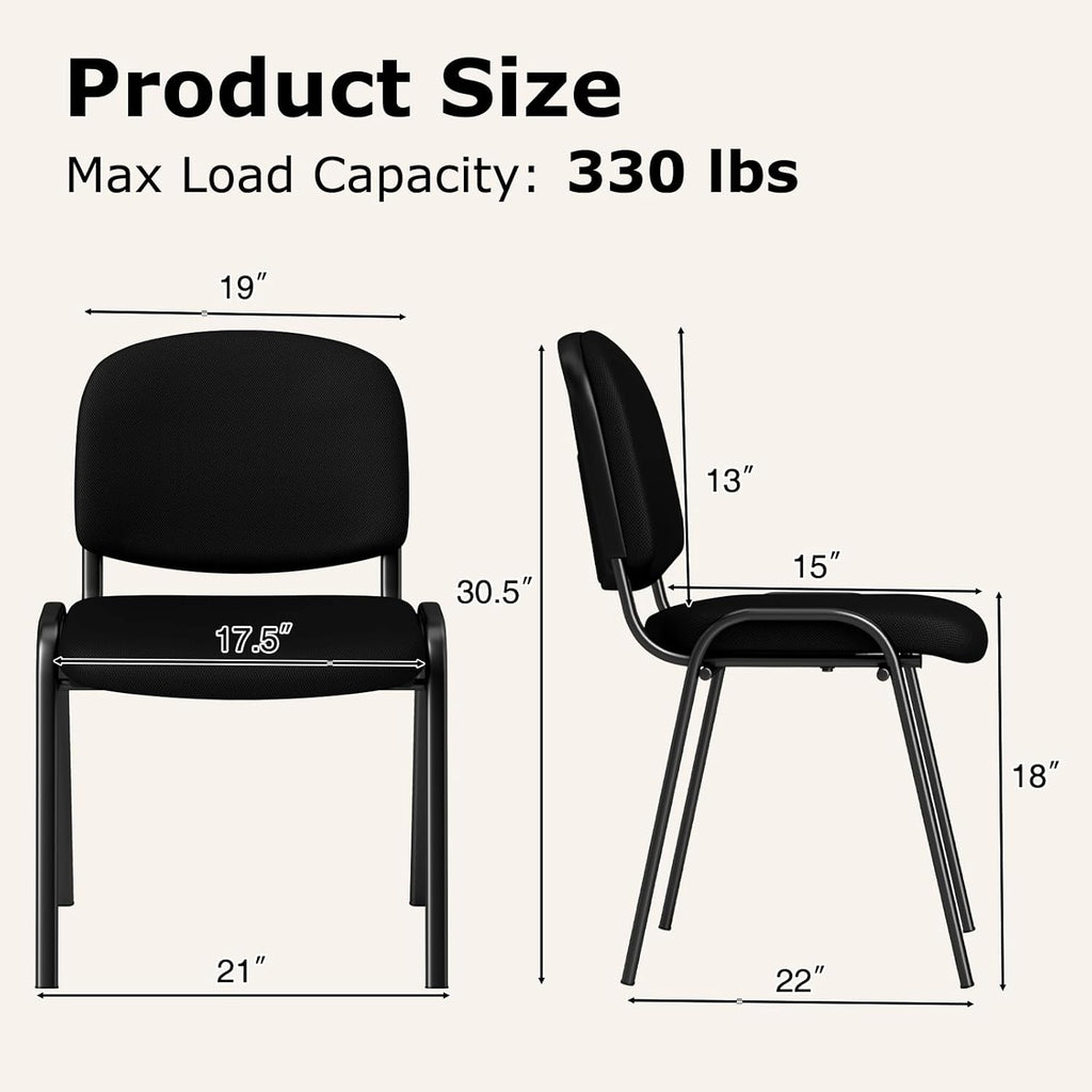 Giantex Set of 15 Conference Chair, Waiting Room Chairs with Ergonomic Upholstered Seat, Stackable Design for Home & Office, Meeting Room, Reception, 15-Pack Guest Chair Set (Black,15)