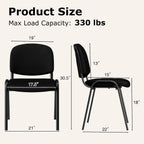 Giantex Set of 15 Conference Chair, Waiting Room Chairs with Ergonomic Upholstered Seat, Stackable Design for Home & Office, Meeting Room, Reception, 15-Pack Guest Chair Set (Black,15)
