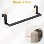 STWWO Over the Door Towel Rack, Kitchen Towel Holder Over Cabinet Door Towel Bar Stainless Steel for Cupboard for Kitchen Dish Towel Holder Hanger Rv Towel Rack, 2 Pack (Black)