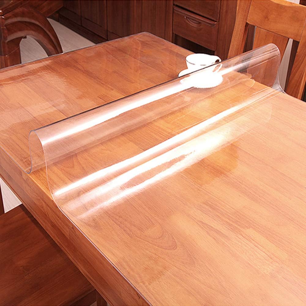Square Clear Vinyl Table Protector for Night Stand Bedside Tabletop PVC Plastic Tablecloth Desktop Cover Mat Easy Clean Dustproof Topper Cabinet Screen Protection Table Pad 12x12 Inch
