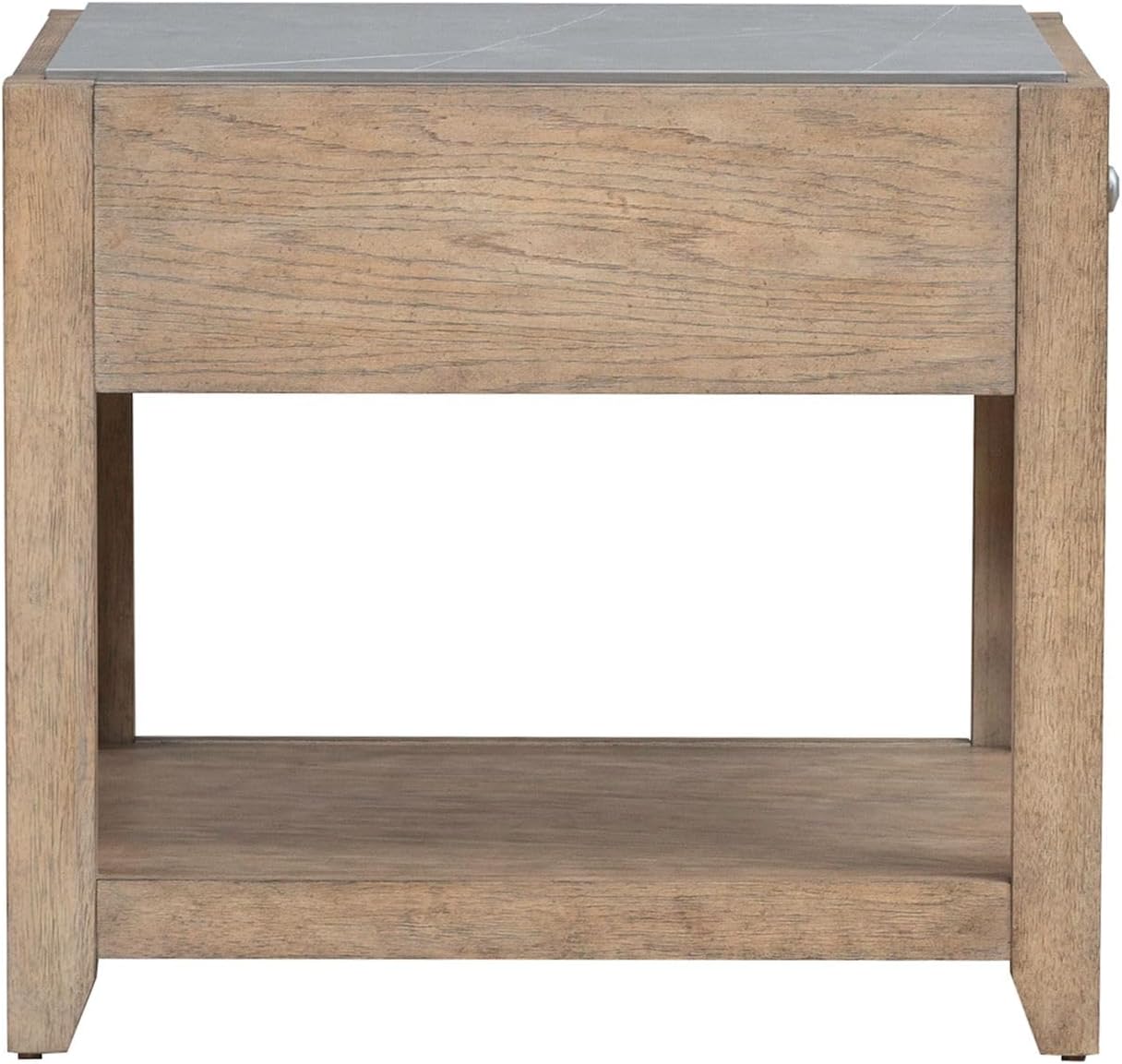 Liberty Furniture Millstone End Table with Unique Tile Top for Living Room - Nutmeg Oak Wood