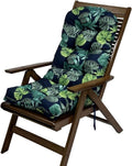Indoor/Outdoor Rocking Chair Cushion Waterproof 43.3×19.7 in-All Weather Patio&High Back Chair Cushions with Ties,Thicken Outdoor Garden Furniture Chair Pads Replacement (Green Leaf)