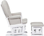 Suite Bebe Contempo Wooden Glider & Ottoman White Wood and Latte Fabric