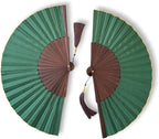 Multipack Exotic Jungle Green Folding Hand Fan, Set of 2, Bali Style